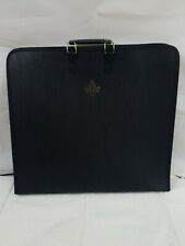 Masonic Black Faux leather apron cases soft full zip w Handles-LOT OF 2 picture