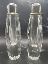 2 Modern Cut Lead Glass pair of 8