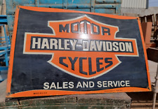 1930's Old Vintage Rare Harley Davidson Motor Cycle Porcelain Enamel Sign Board picture