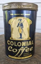 Antique Colonial Coffee Tin Can Thomas Coffee Co York Pa picture