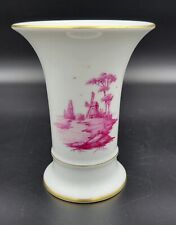 Vintage Hochst Vase Pink Church Gold Trim White  picture