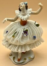 German Volkstedt Dresden Lace Porcelain Ballerina Dancing Lady Girl figurine #14 picture