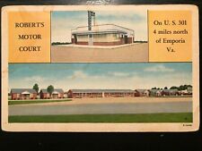 Vintage Postcard 1954 Robert's Motor Court U.S. Route 301 Emporia Virginia picture