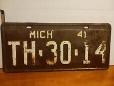1941 Michigan License Plate. TH-30-14 picture