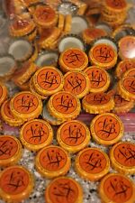 100 LUCKY BUCKET BEER BOTTLE CAPS BRIGHT TANGERINE ORANGE NO DENTS FAST SHPG  picture