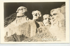 MT. RUSHMORE MEMORIAL POSTCARD B&W PHOTO,1940's-VERNE'S PHOTO #R1155 picture