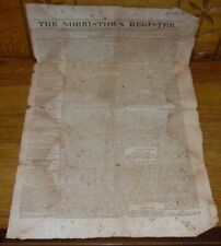 Antique 1827 Newspaper - Norristown Register Pennsylvania - 2nd Issue Vol.1 No.2 picture