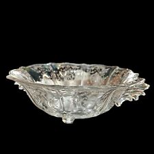 Vintage Fostoria Navarre Etched Baroque Glass Footed Serving Bowl Clear Mint picture