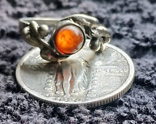 Natural Antique Native American ORANGE CARNELIAN SILVER Ring Handmade Size 6 picture