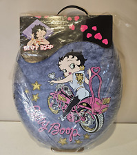 Vintage 1997 BETTY BOOP Motorcycle Biker Padded Denim Style Toilet Seat Commode picture