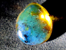 Beautiful Natural Dominican Clear Green Blue Amber Polished Stone 26mm picture