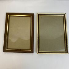 Lot Of 2 Vintage 5x7 Metal Frames With Glass Intact - Very Nice Vintage Frames picture