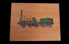 Vtg Print Locomotive Bayard 1839 Train on Wood Museum Science Technology Italy picture