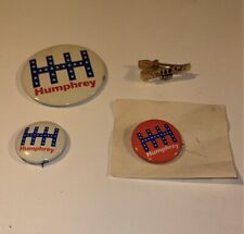 HHH pin Hubert HUMPHREY 1968 pinback Political button w bonus Wallace 68 clip on picture