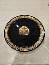 Georges Briard Round Glass Serving Tray 22Kt Gold Shell Design Coquille d'Or MCM picture