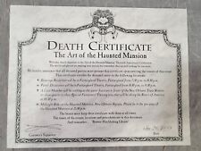 Disneyland's Haunted Mansion Death Certificate 30th Anniversary Entry Pass 1999 picture