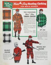 Vintage 1949 WHITE STAG Plaid Wool Hunting Shirt Print Ad picture