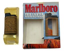 Vintage Marlboro Lighter Promo Package Leather Wrap State Of Wyoming Year 2000 picture
