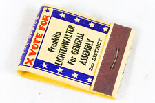 Vote Franklin Lichtenwalter PA General Assembly MINTY 1938 Political Matchbook picture
