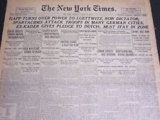 1920 MARCH 18 NEW YORK TIMES - KAPP TURNS OVER POWER TO LUETTWITZ - NT 7127 picture