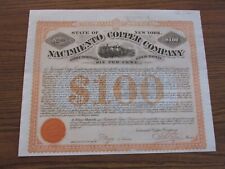 $100 Nacimiento Copper Company Gold bond signed 1881 lot c picture