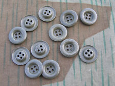 ORIGINAL GERMAN WWII UN-ISSUED SHIRT GREEN PAINTED BUTTONS (SET OF 12) picture