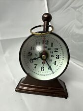VTG Vintage Desk Clock Nautical Round Bubble Brass Copper Gold Tone picture