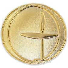 UNITARIAN UNIVERSALISM SOLID BRASS GOLD CLUTCH PIN picture