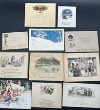 Lot of 11 Vintage 1920s / 1930s Art Deco Style Used Christmas Cards picture