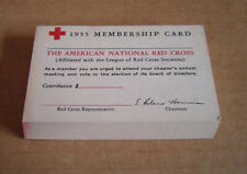Vintage 1955 American National Red Cross Membership Card Whole Booklet 50 Unused picture
