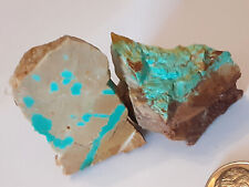 Turquoise Number 8 Two Gorgeous Pieces 1.35 oz 38 gr. Beautiful Colors OFFERS? picture