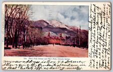 Colorado CO - Pike's Peak Avenue and Pike's Peak - Vintage Postcard - Posted picture