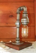 Handcrafted Industrial Pipe Lamp steampunk style desk/table lamp with bulb picture