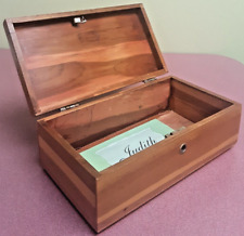 VINTAGE Solid Wooden Box w/ Hinged Lid 9