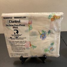 Vtg DAN RIVER 50% Cotton Spring Floral 54x76 Double Fit Sheet MCM Old Stock picture