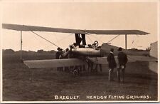 Real Photo Postcard Breguet Hendon Flying Grounds, London England picture