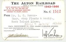 1943-1944 Alton Railroad employee pass - Chicago Rock Island & Pacific picture