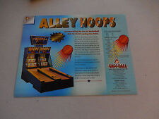 SKEE BALL  ALLEY HOOPS   FLYER     arcade game ad  picture
