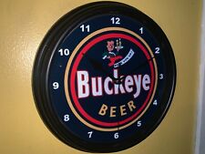 Buckeye Ohio Beer Bar Man Cave Advertising Clock Sign picture