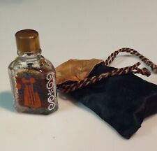 1930s OLD SPICE Early American 1/8 oz Mini Perfume Bottle & Bag 3/4 full picture
