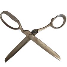 Vintage Stainless Steel Pinking Shears American Sewing Scissors Corp Metal 1930 picture