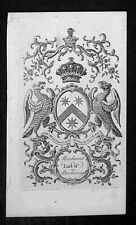 1753 Gentleman Magazine Antique Print Coat of Arms Earl of Peterborough, England picture