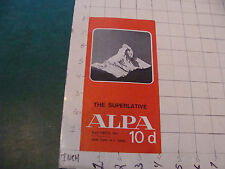 Original Camera booklet/brochure: ALPA 10d THE SUPERLATIVE karl heitz--1970 picture