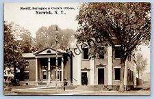 Real Photo Sheriff Surrogate & Clerks Offices At Norwich New York RP RPPC G104 picture