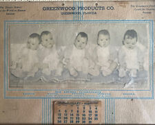 Dionne Quintuplets Vintage 1936 Advertising Calendar With Picture & Names Framed picture