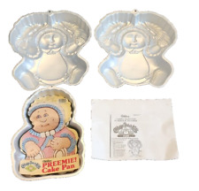 Vintage Lot Of 3 Wilton Cake Pans Cabbage Patch Dolls & Preemie picture