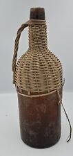 Rare Antique Edward H Everett Co Rattan Bottle wicker wrapped EHE CO  picture