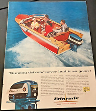 1957 Evinrude Quiet Outboard Motors - Vintage Boating Print Ad / Wall Art  CLEAN picture