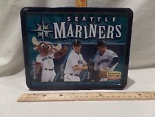 *SEATTLE MARINERS* BASEBALL METAL LUNCHBOX TIN BOX-VINTAGE CLOVERDALE MEATS picture