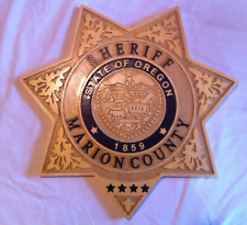 Police Marion County 3D wood routed patch sign plaque Custom picture